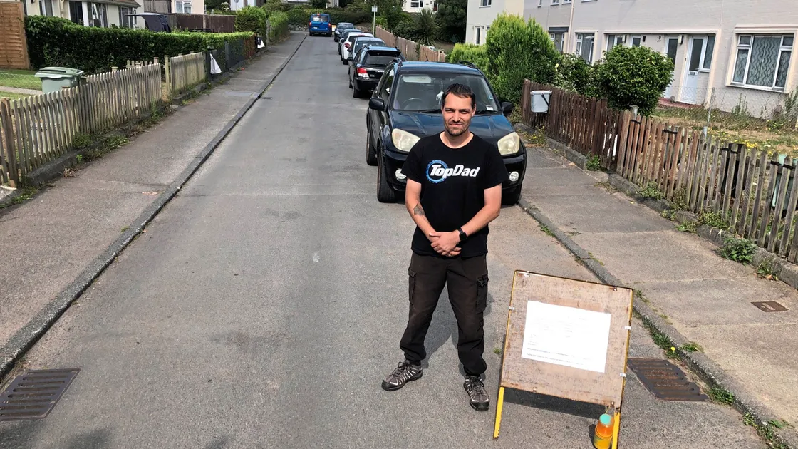 Jason Horsepool was one of the residents of L'Aumone estate supporting adding road humps to slow down speeding traffic entering the estate.