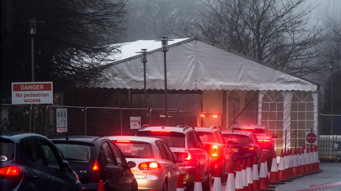 The Covid testing area at the Princess Elizabeth Hospital at the start of the second lockdown in January. (30292601)