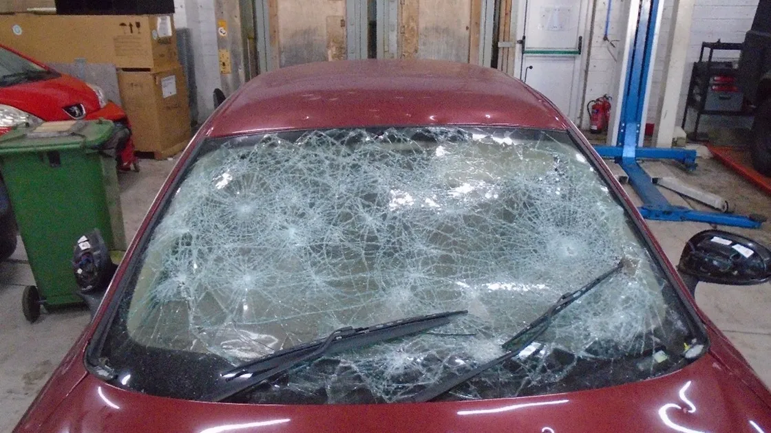 The court was told how he had been unable to see through the broken windscreen and had eventually collided with another vehicle.