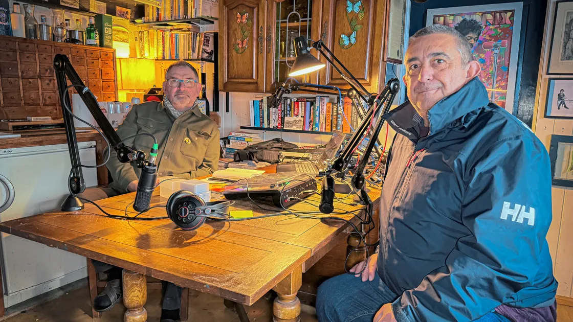 Keith Pengelley, left, and Nick Le Huray started recording Islands at War in February last year