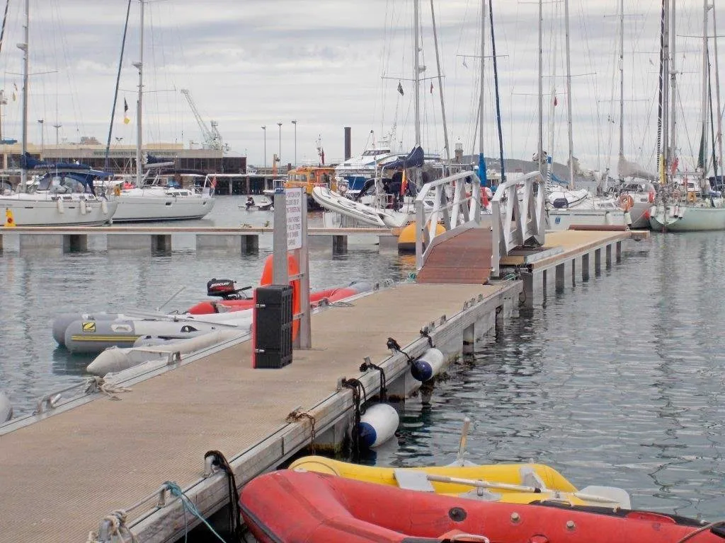 The bridge which links the Swan pontoon to the end of the Crown Pier was damaged and has been removed. Boat owners who moor there have a free water taxi service until tomorrow then will have to use their own tender until it is repaired. (Picture courtesy of Guernsey Harbours)