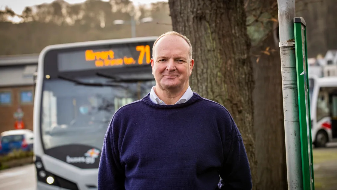 Fergus Dunlop from Bus Users Guernsey. (Picture by Sophie Rabey, 30370669)