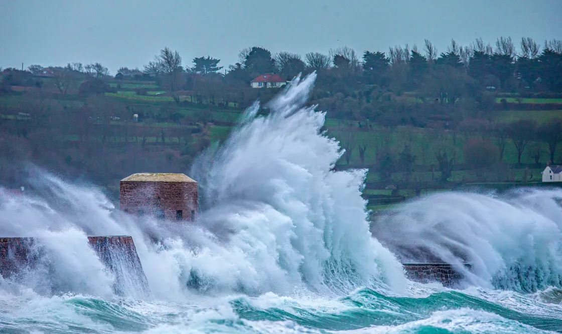 Picture By Peter Frankland. 13-02-20 Strong winds and high tides cause problems on the west coast again. (27166690)