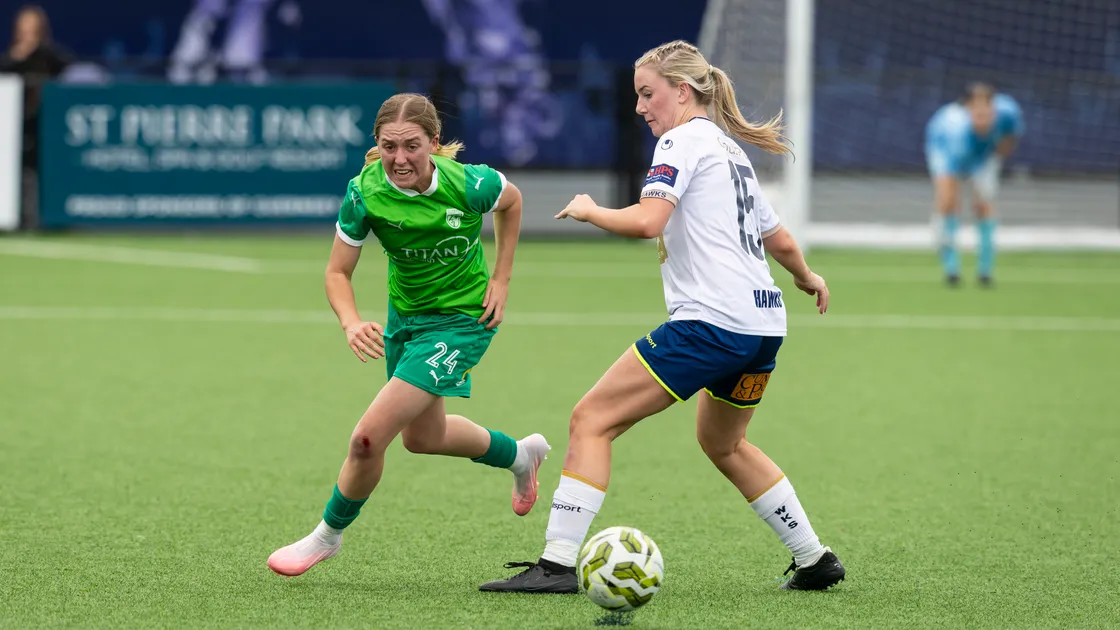 Ruby Smith turns and beats her marker for GFC Women against Havant & Waterlooville on Sunday. 