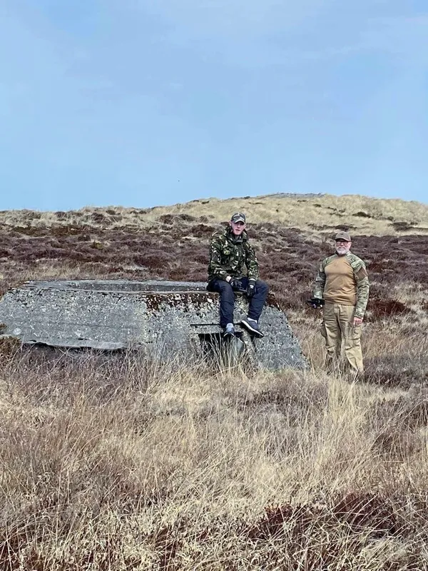 Erik Skov and Mathias Nielsen from the Association of the Atlantic wall in Esbjerg in Denmark at All Böffel in Blåvand. (29455341)
