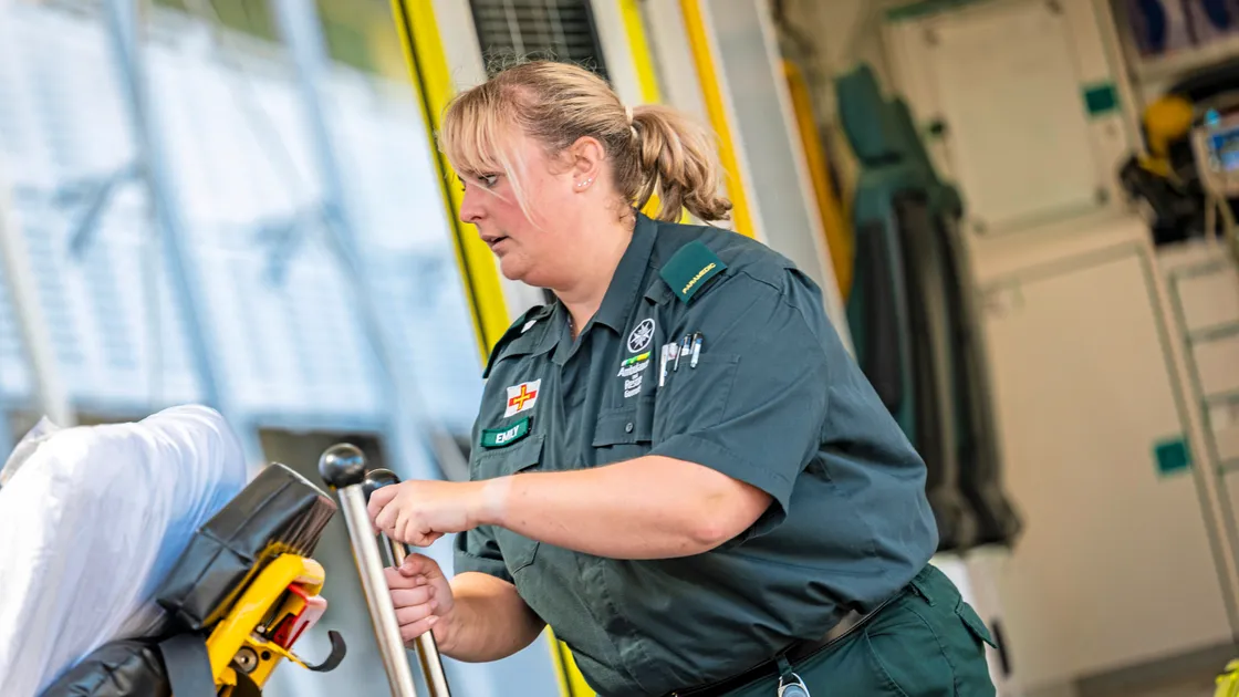 Six years qualified, paramedic Emily Baudains first got a passion for paramedicine while volunteering at the St John’s shop for her Duke of Edinburgh award. 