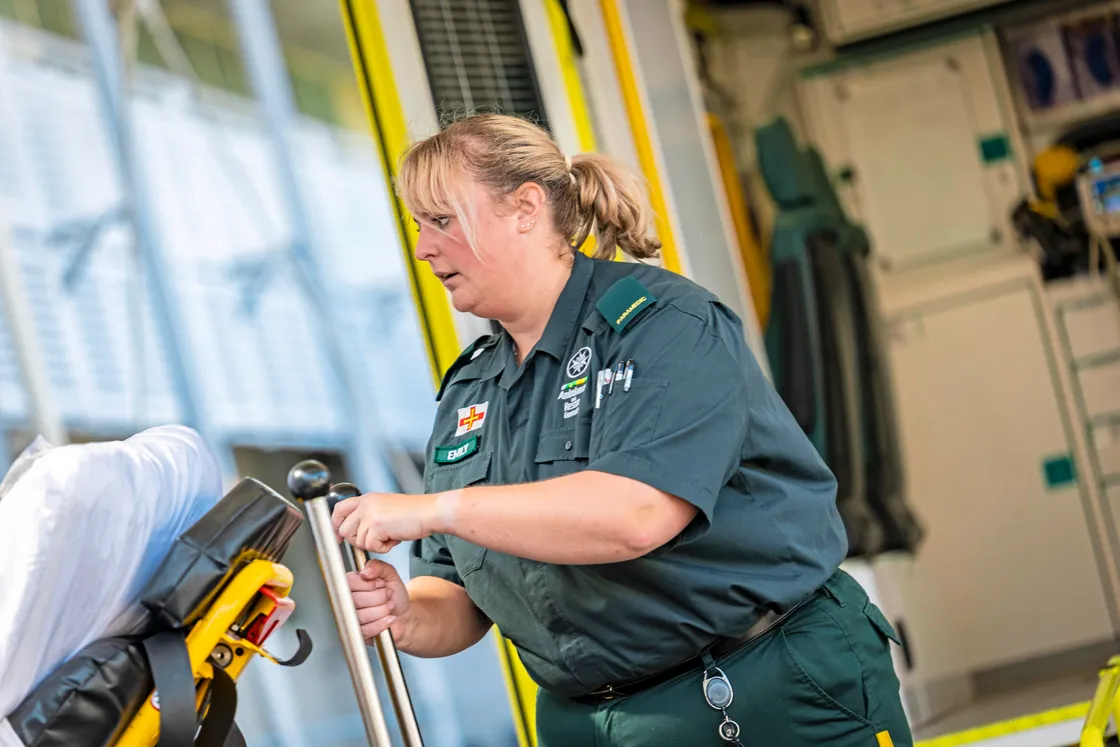 Six years qualified, paramedic Emily Baudains first got a passion for paramedicine while volunteering at the St John’s shop for her Duke of Edinburgh award. 