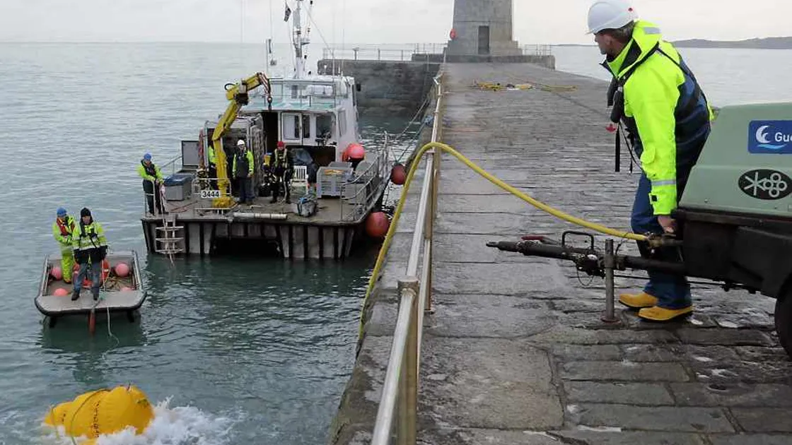 First stones washed from breakwater are recovered