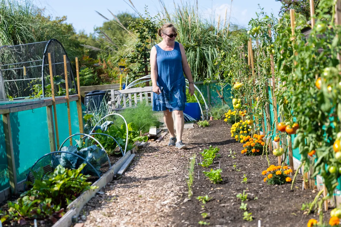 Jane King, owner of the allotments along with her husband Andy.
