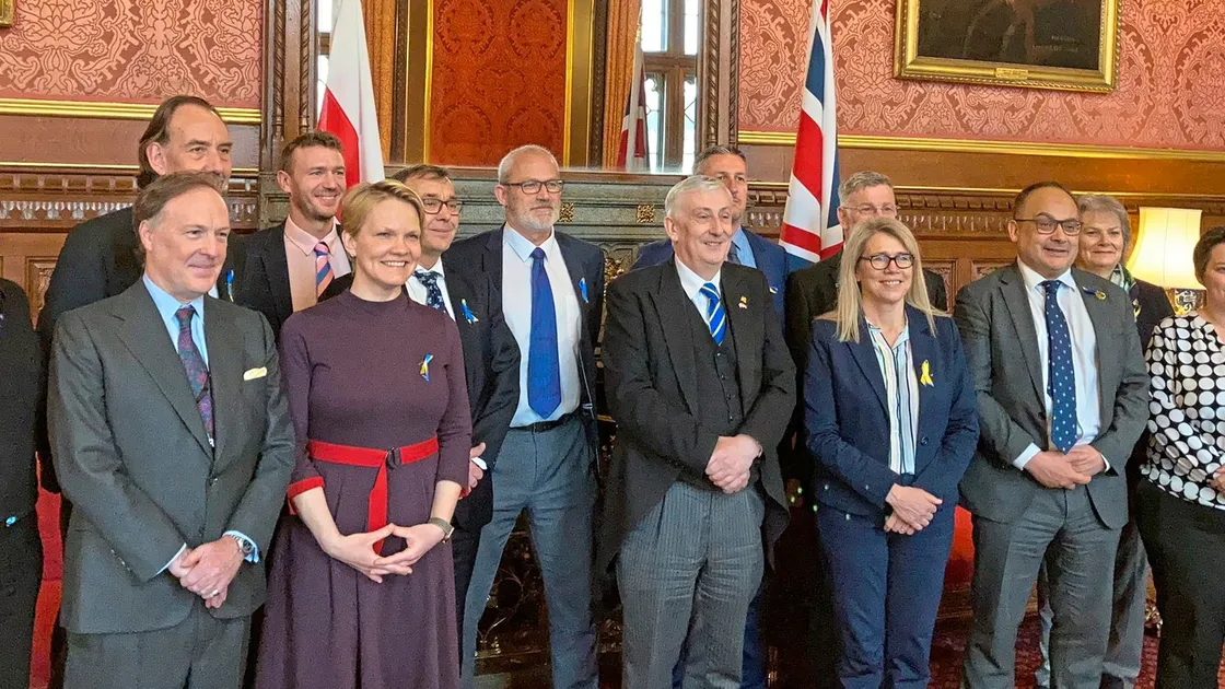 A previous delegation of deputies to London on a CPA trip meet House of Commons speaker Lindsay Hoyle, centre.