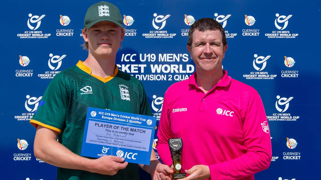 Guernsey skipper Ed Robinson was named player of the match.