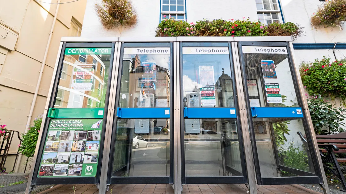 Final call? Phone boxes in Church Square. Sure is looking to remove all phone boxes across island sites. (Picture by Sophie Rabey, 34424469)