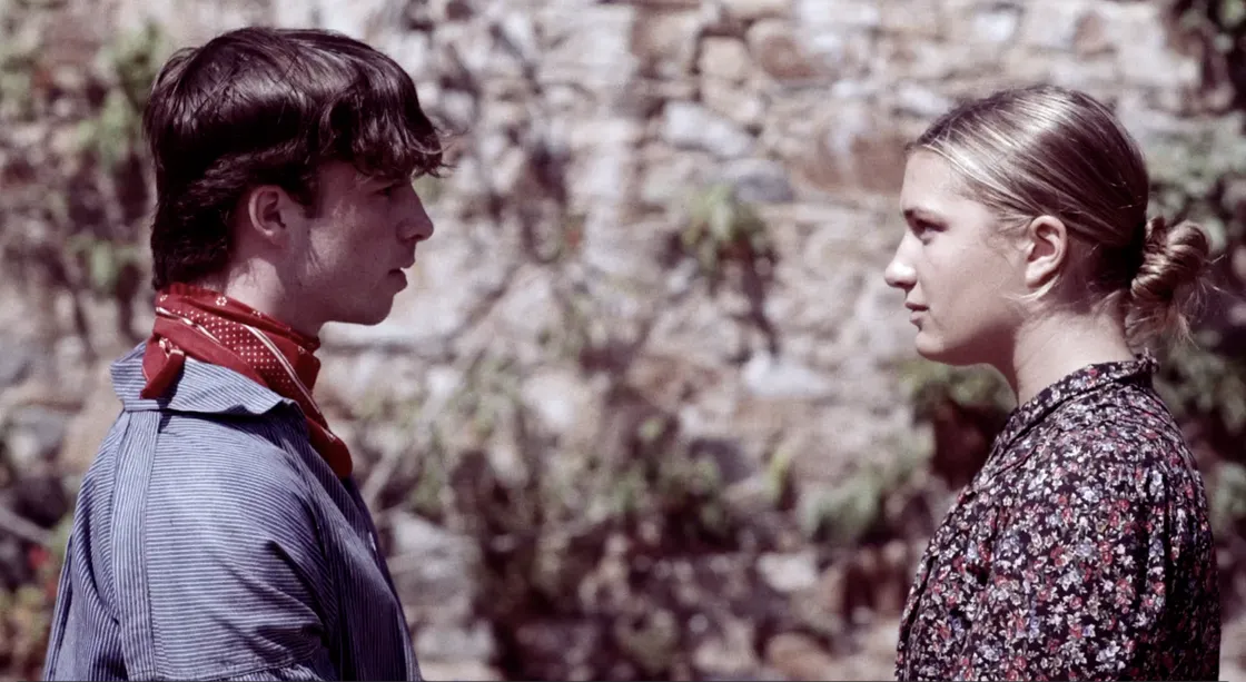Joe Mansell and Freya Tardif who are playing younger Ebenezer and Liza.