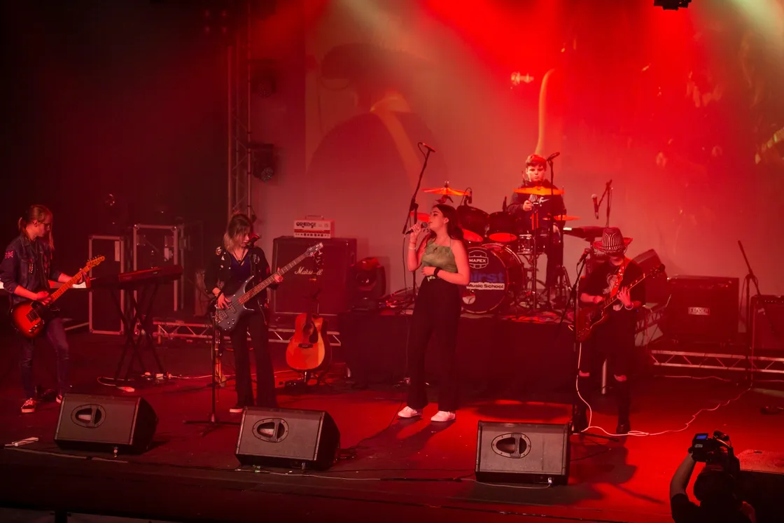 La Mare de Carteret High School's band, Emergency Exit. (Picture by Sophie Rabey, 29554603)