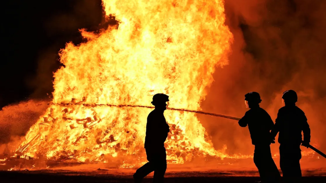 Alderney Week closed with a torchlight procession, which ended with a bonfire at the Butes.
