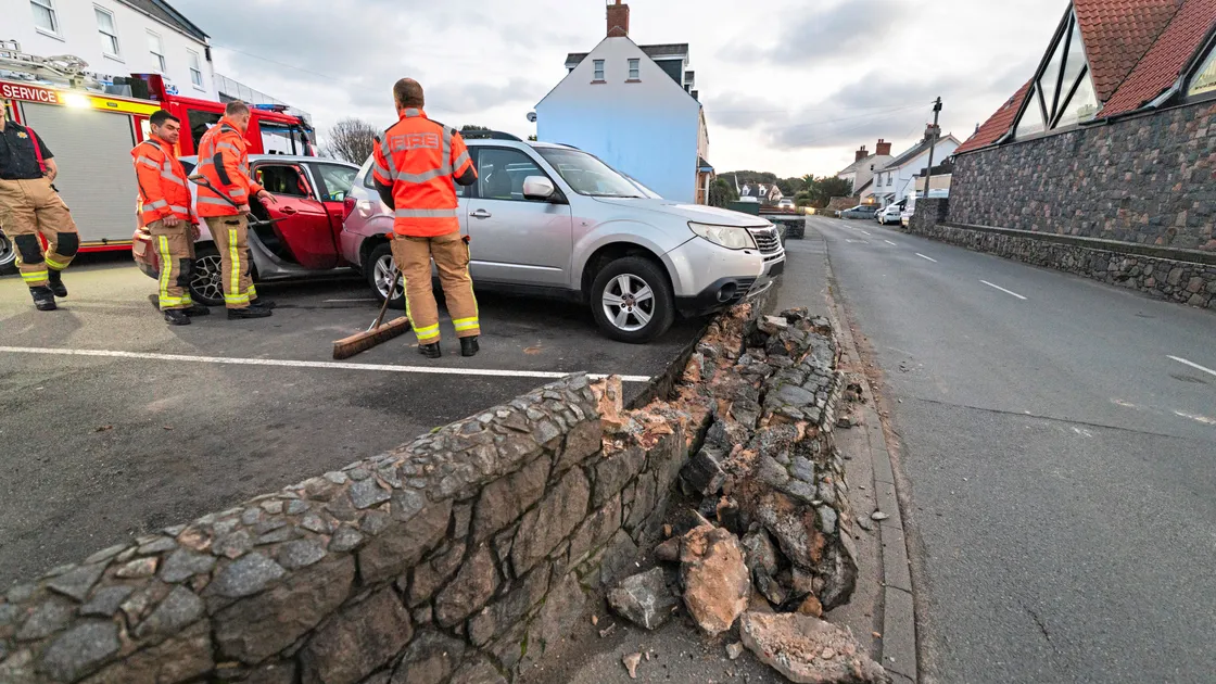 Police on the scene said that no one was injured but the supermarket wall was badly damaged