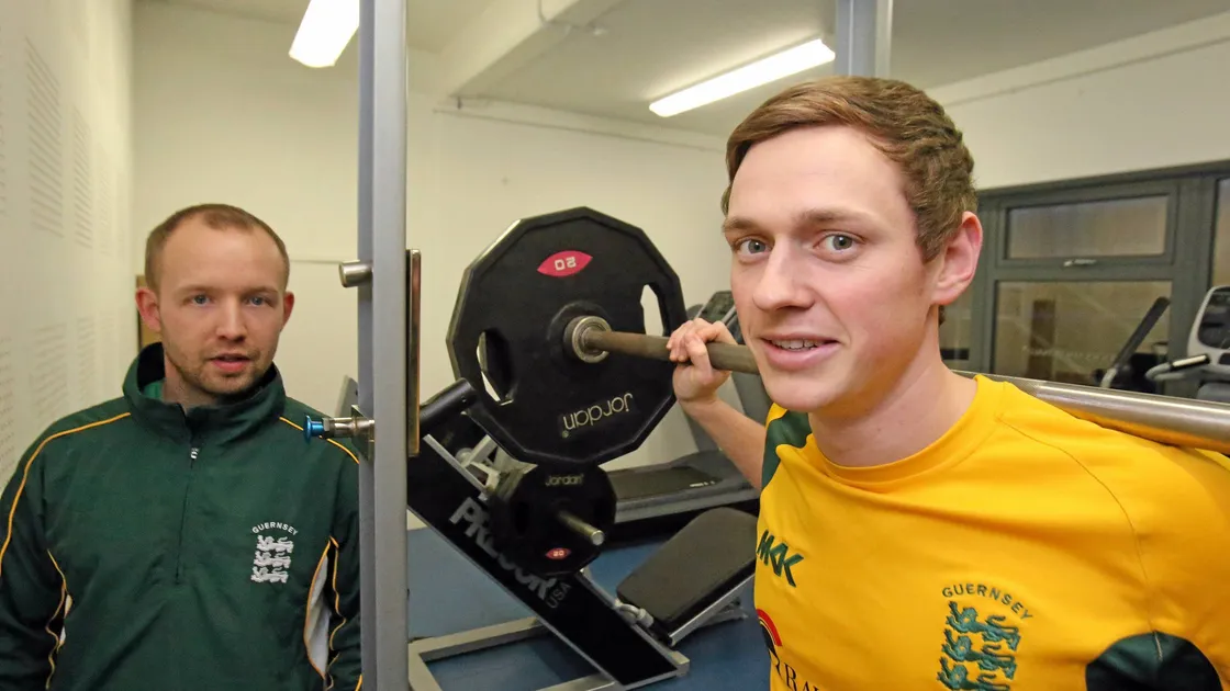 Ben Ferbrache working with trainer Andy Perkins in 2014