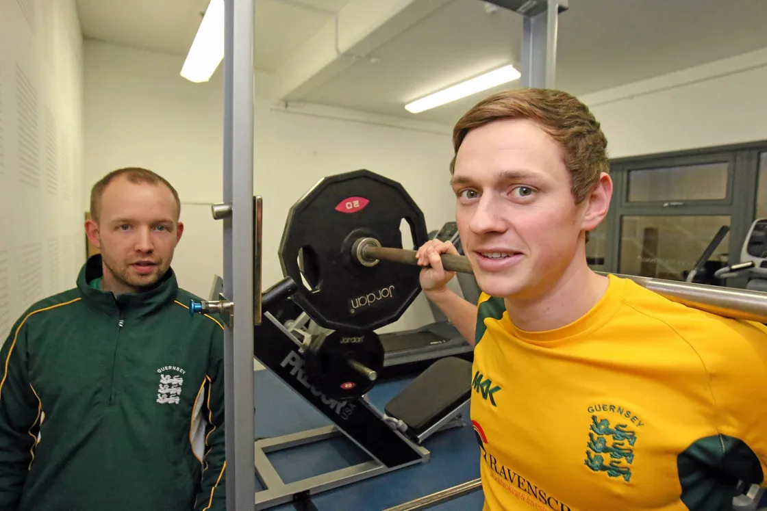 Ben Ferbrache working with trainer Andy Perkins in 2014