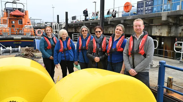 Two puffin awareness buoys are deployed near Herm
