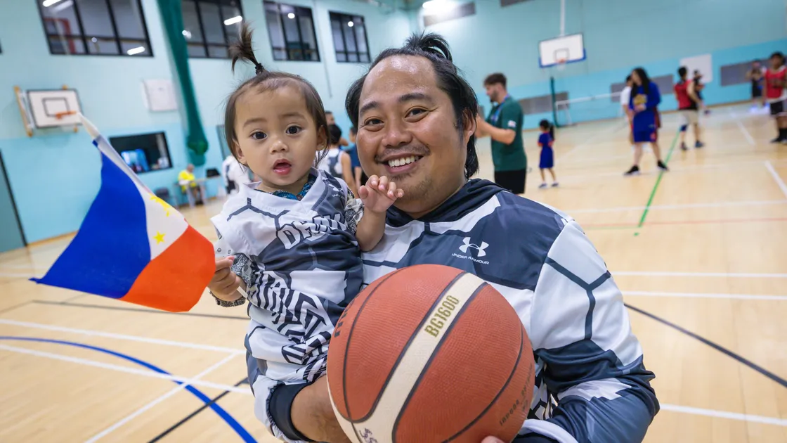 Kenneth Bendanillo with future basketball player Keann Bendanillo.