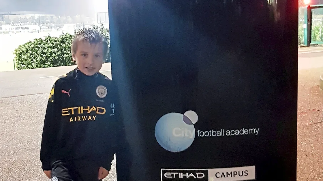 Nine-year-old Kyle Macfarlane was invited to join the Manchester City Football Academy Under-10s at the beginning of the year.
Picture supplied by Glenn Macfarlane, 11-03-22 (30612349)