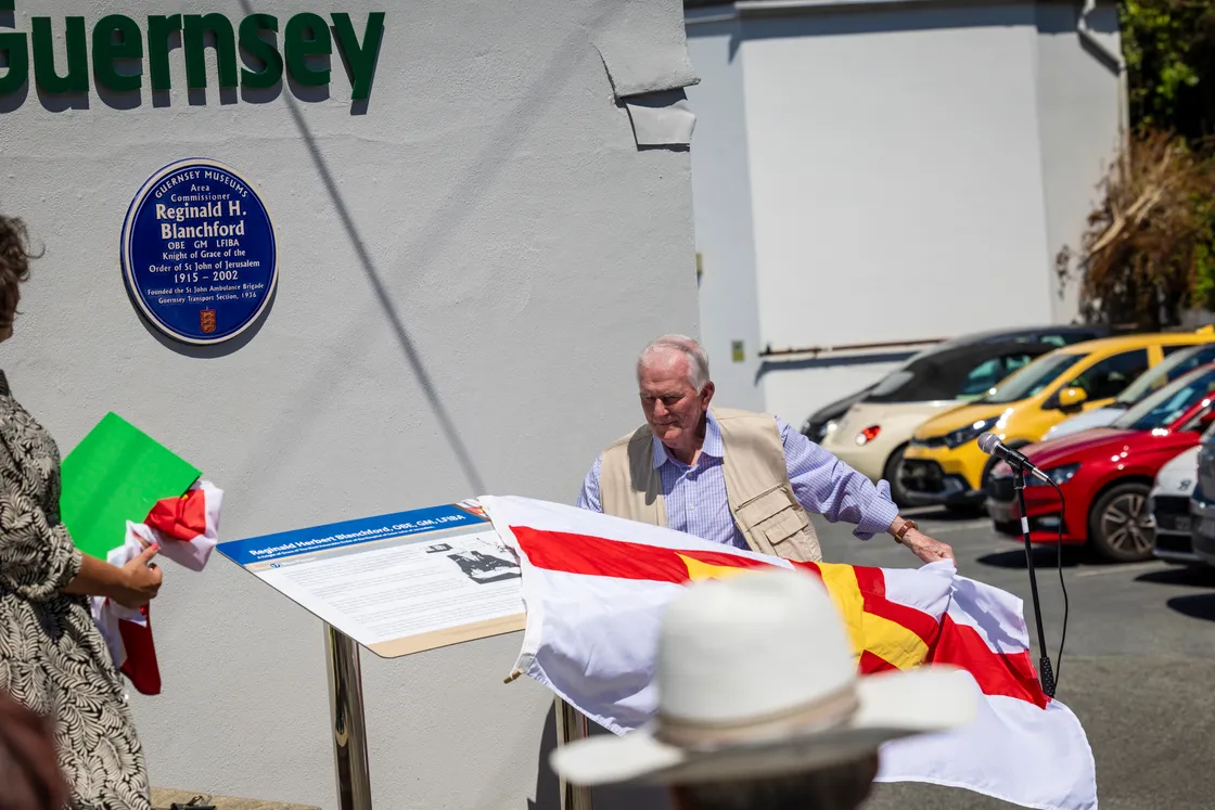 Gary Blanchford unveiled an information board last June, which detailed his father Reg’s work to establish and develop St John Ambulance Station at Le Rohais. A blue plaque was also unveiled by Bailiff Sir Richard McMahon