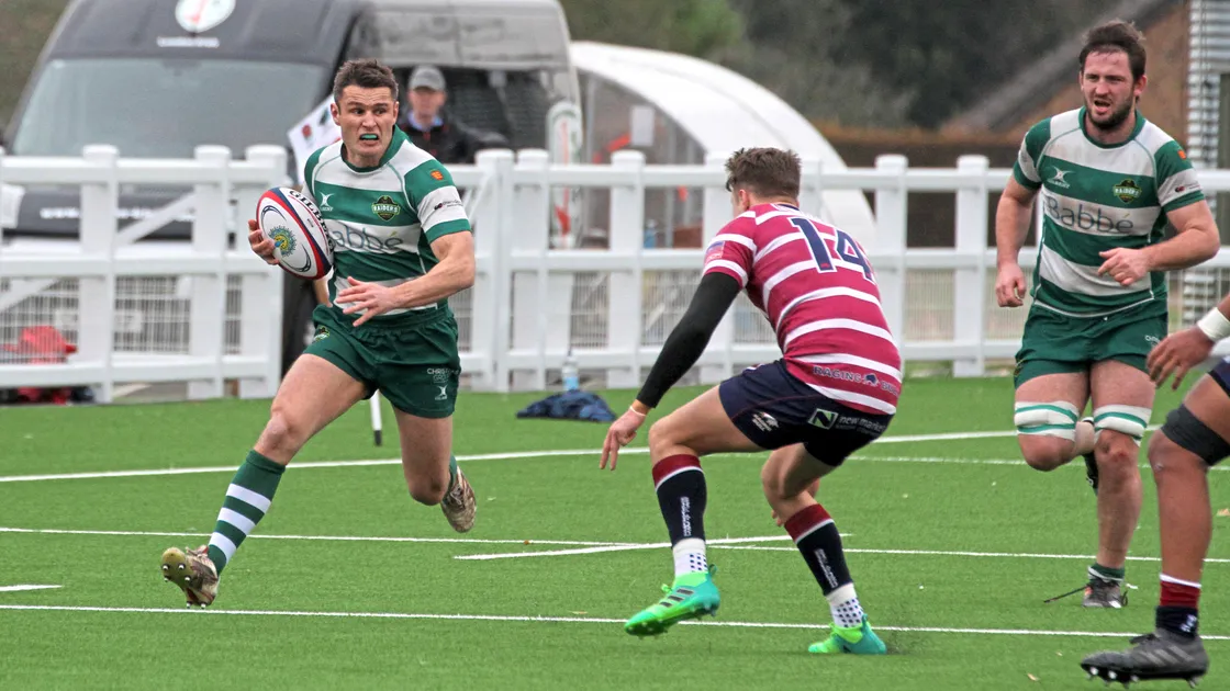 The versatile Blair Campbell, on this occasion given a wing role, goes over for one of Raiders’ four tries. (Picture by Mike Marshall, 20898017)