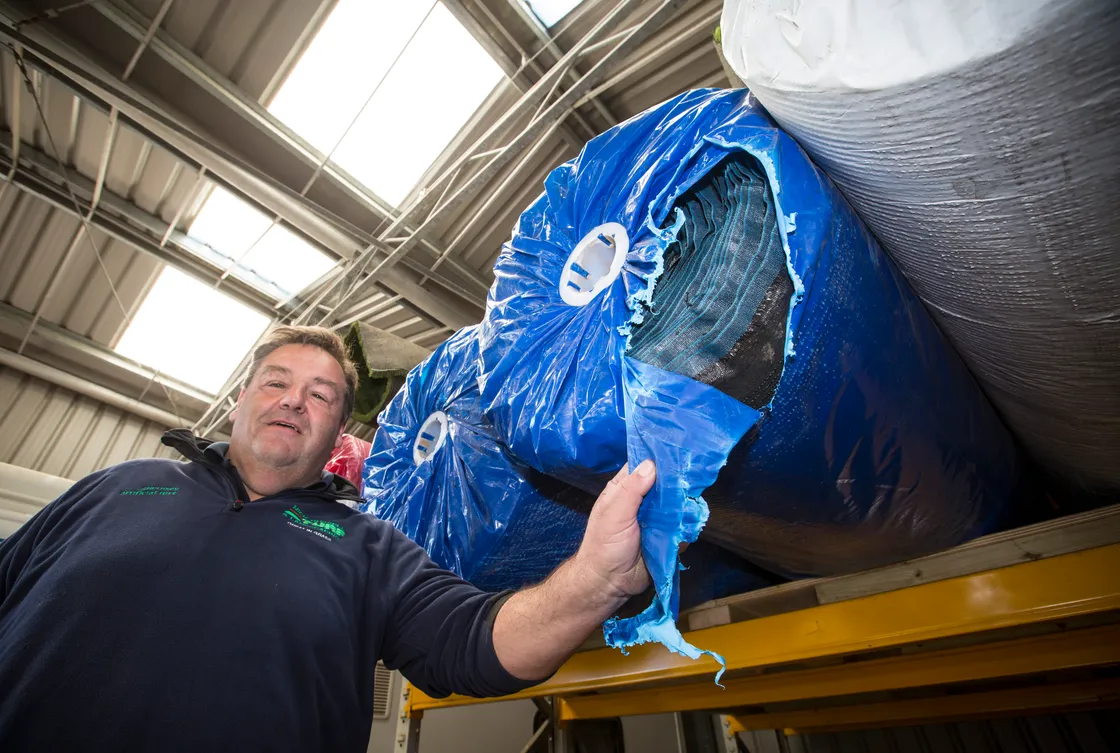 Nick Russell of Turf and Landscaping has said that he has seen a huge rise in demand for homeowners requesting artificial grass for their lawns. (Picture by Adrian Miller, 29484404)