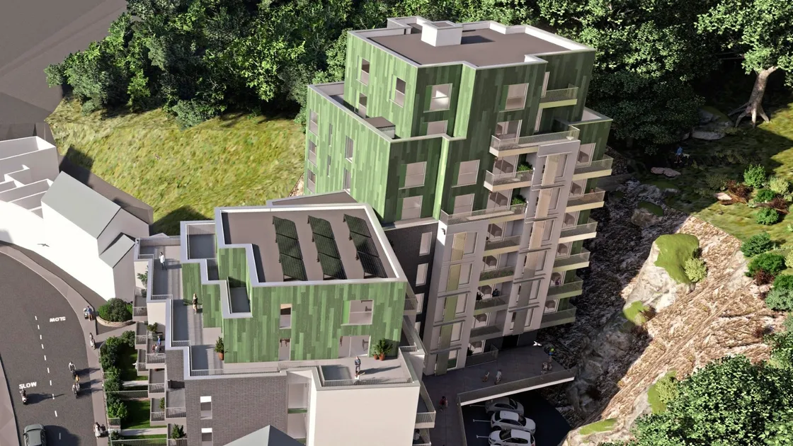 Lovell Ozanne supplied this image of what the tower block on the former CI Tyres site in La Charroterie would look like.