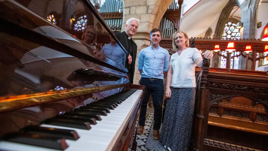 Left to right: Rev Matthew Barrett, Joseph Edwards, baritone, and Henri Northmore, soprano. (Picture by Peter Frankland, 29598517)