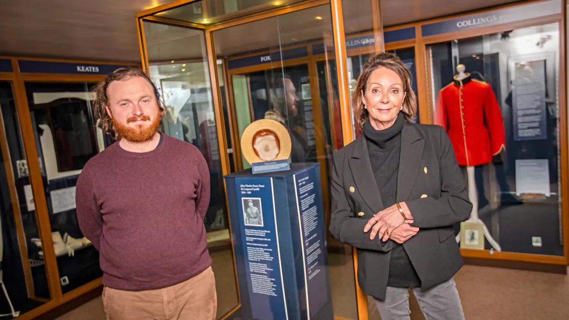 National Trust’s Folk & Costume Museum manager Jake Le Gallez and National Trust vice-president Sara Lampitt at the trust's new exhibition which includes costumes worn as far back as the 18th century among items on show. (Picture by Sophie Rabey, 33108341)
