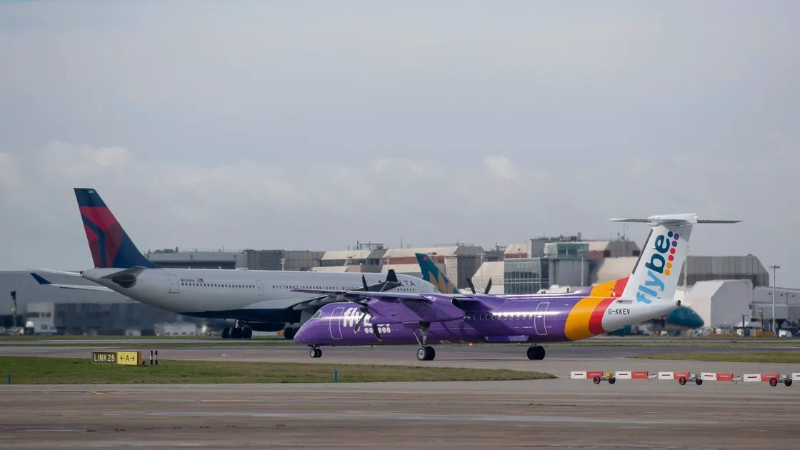 A Flybe Bombardier Dash 8 Q400 taxis to the southern runway at Heathrow Airport. An Economic Development spokesman confirmed negotiations for continuing the 2020 Heathrow to Guernsey route were progressing. (26544179)