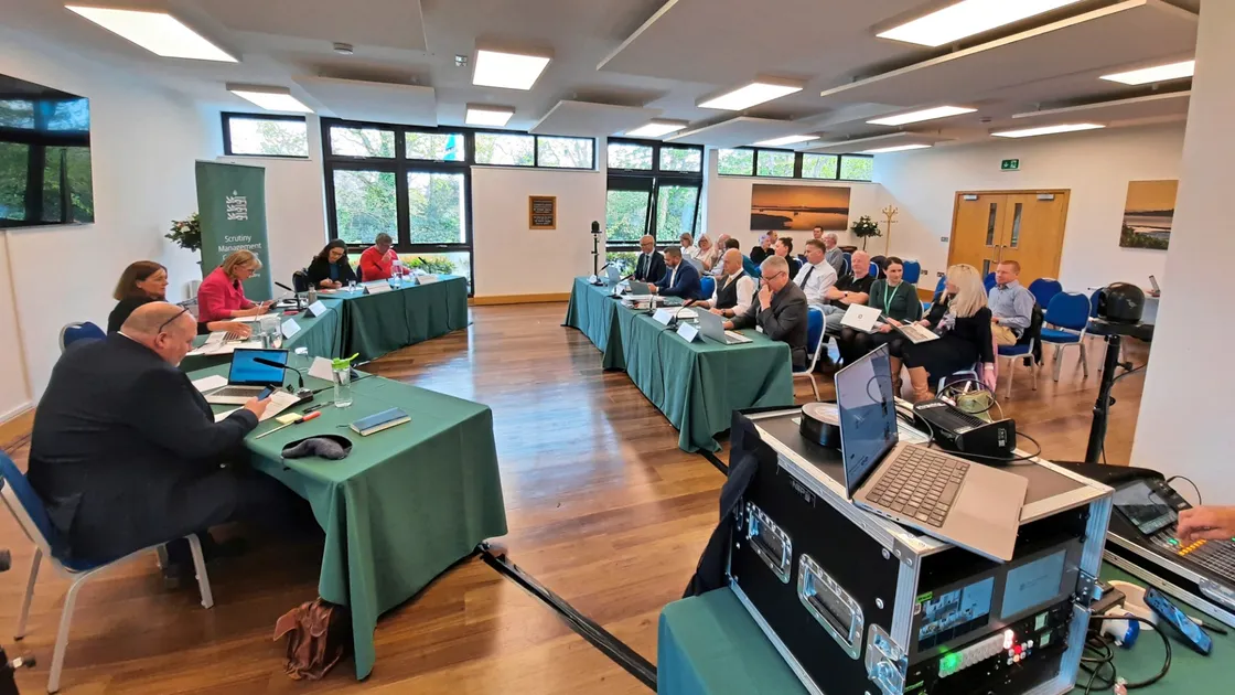 Yesterday's Scrutiny hearing with health & Social Care was held in the Castel Douzaine Room. (Picture by Peter Frankland, 33197511)