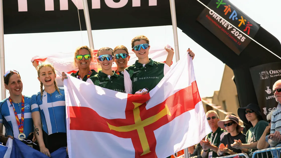 Guernsey’s women on top of the podium after a brilliant team performance.