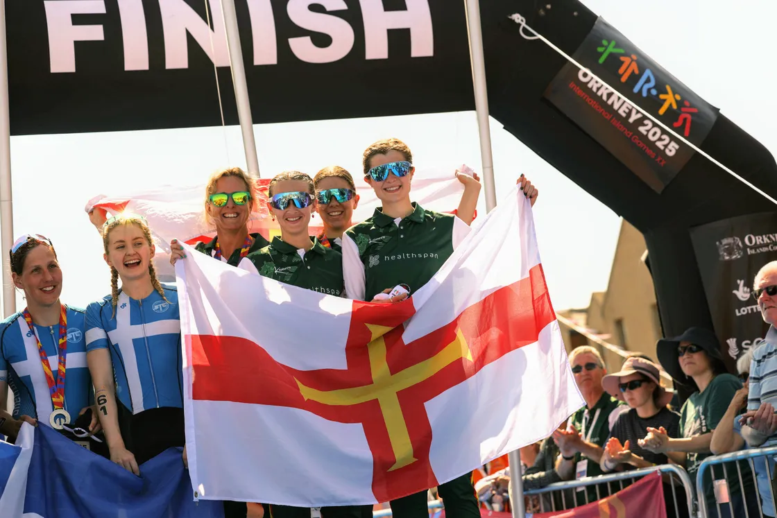 Guernsey’s women on top of the podium after a brilliant team performance.