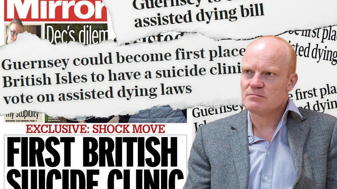 Deputy Gavin St Pier among headlines in yesterday’s national newspapers about assisted dying. 