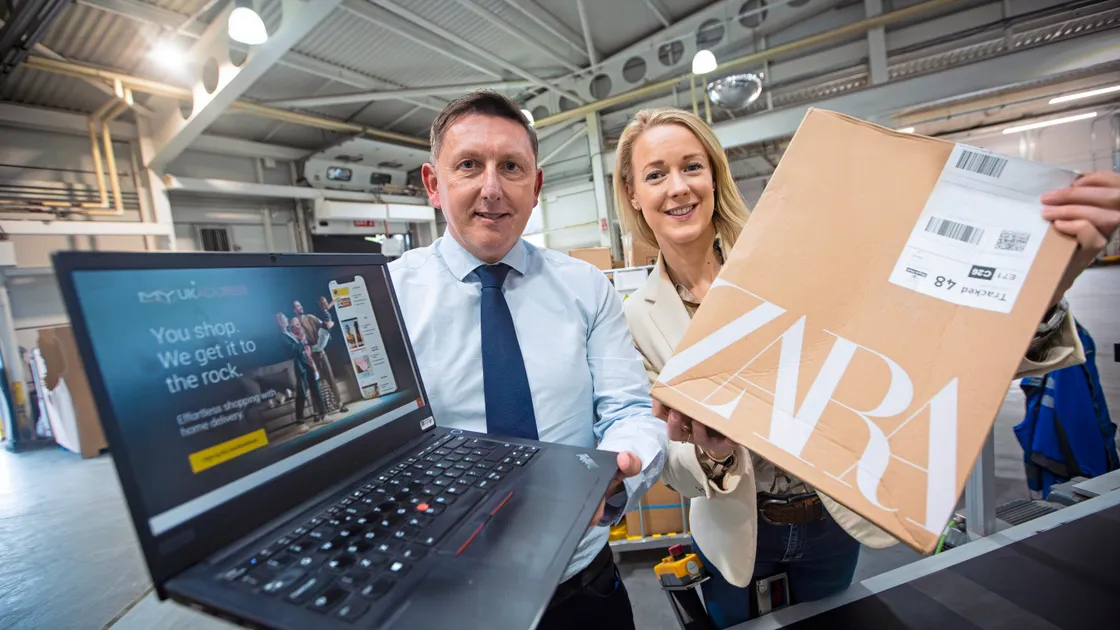 Guernsey Post's deputy chief executive Steve Sheridan and Cassandra Fish, head of commercial. (Picture by Peter Frankland, 33696672)