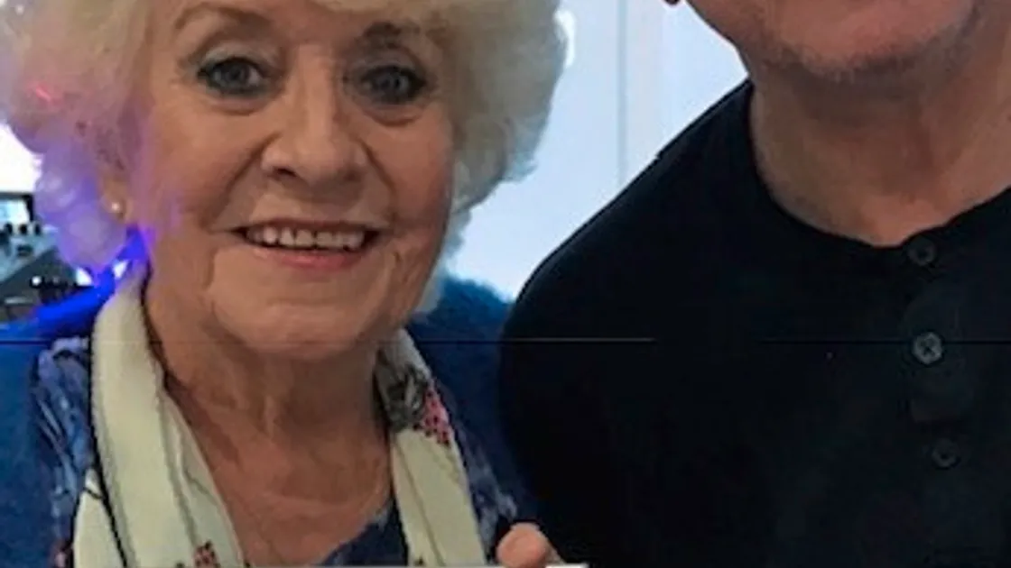 Mary Marshall with Vaughan Davies, the man behind the Vinyl Vaughan’s record shop, who tracked down a demo of her first single.