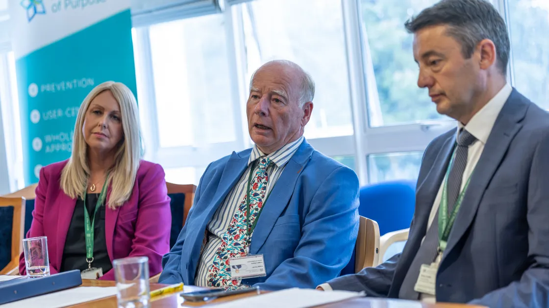 Interim HSC chief executive Theresa Cope, HSC president George Oswald and States chief executive Boley Smillie.