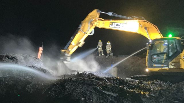 Green waste fire at Mont Cuet landfill site