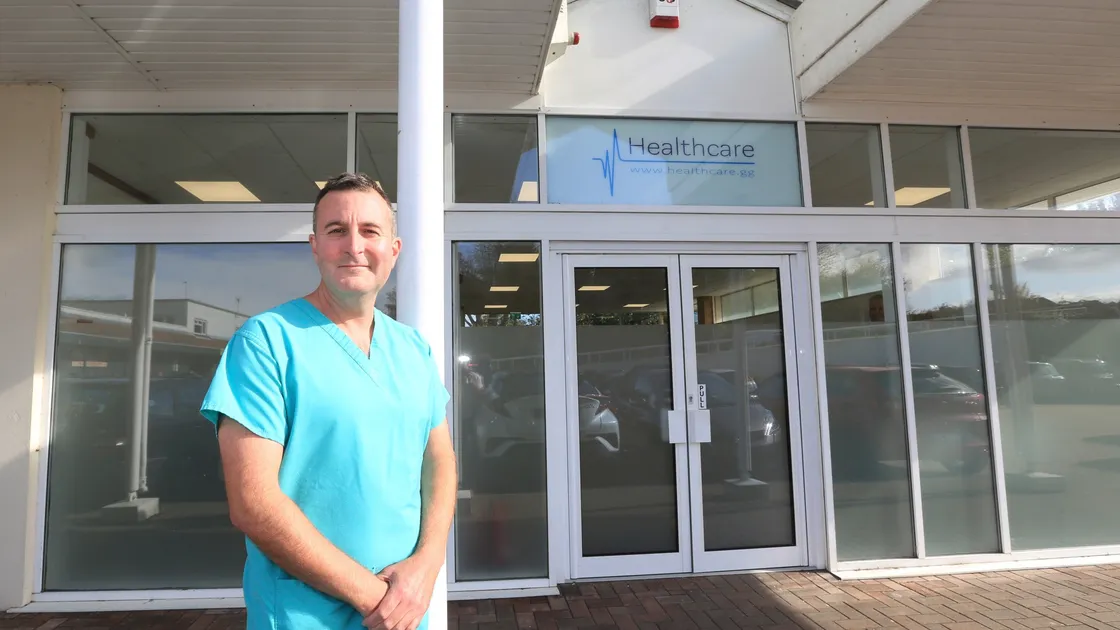 Dr Edward Partridge outside the separate entrance to the dedicated clinic opened by the Healthcare Group today for its registered patients with coronavirus symptoms. (Picture by Adrian Miller, 28782978)