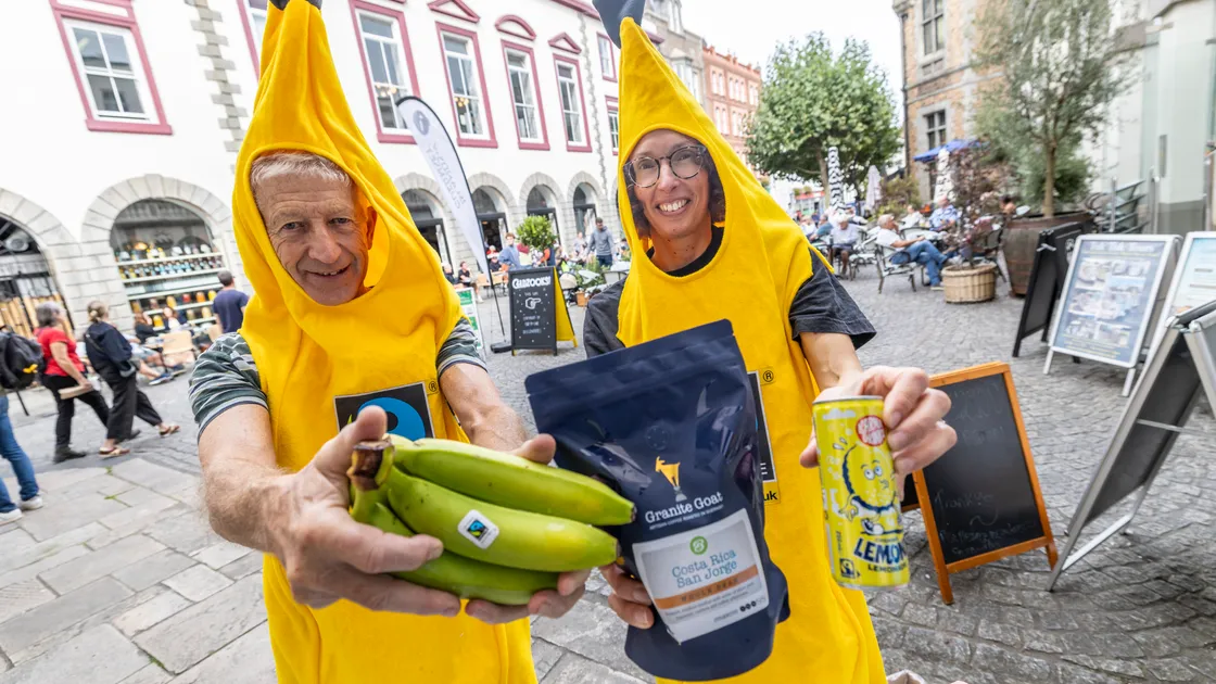 Founder of Fairtrade Guernsey steering group Steve Mauger BEM with the group’s secretary Hannah Davis. (Picture by Peter Frankland, 34962569)