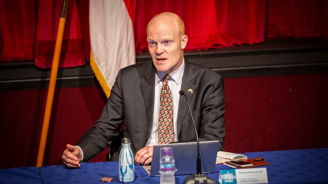 At lunchtime on Friday, Civil Contingencies Authority chairman Deputy Gavin St Pier was answering questions for a local audience. In the evening, he was a guest on Radio 4’s Any Questions? hosted by Chris Mason. (Picture by Sophie Rabey, 28298056)
