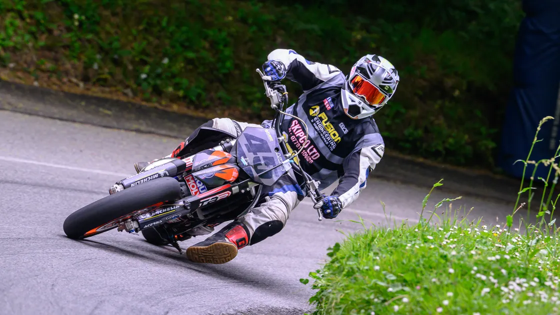 AJ Gregg was a record-breaker on his KTM SX in bank holiday Monday's hill climb.