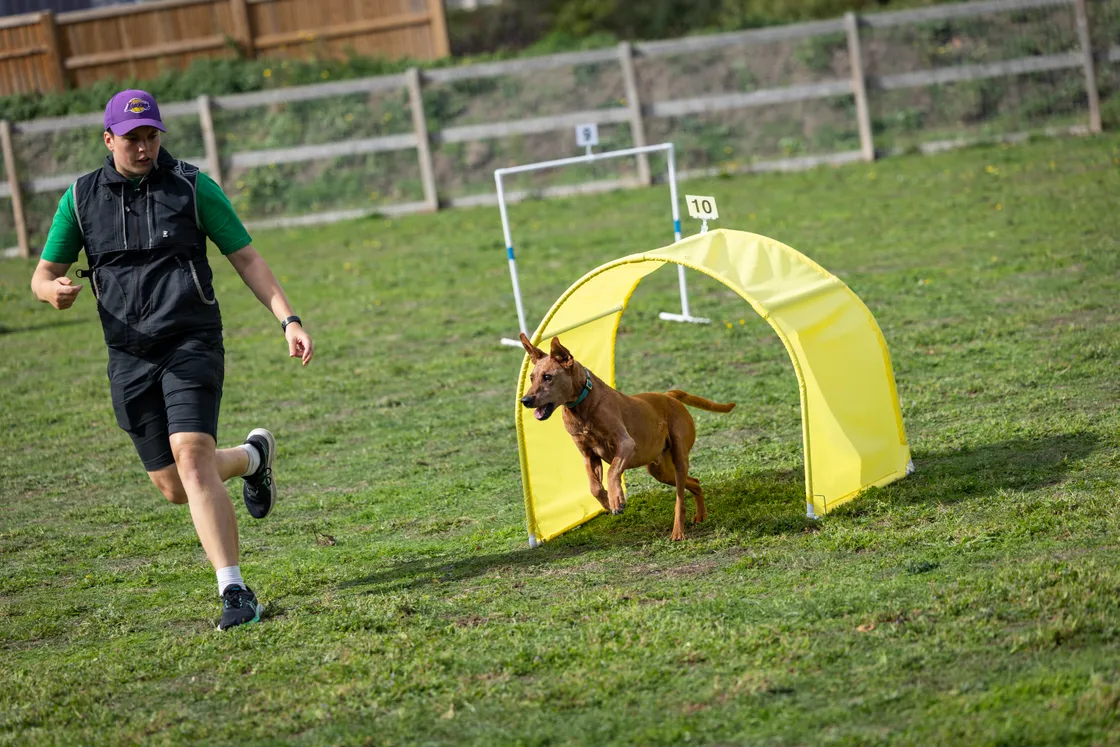 Sam Preece with dog, Amigo.