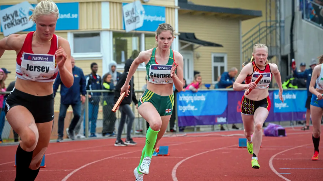 Amelia racing for Guernsey at the 2017 Island Games in Gotland
