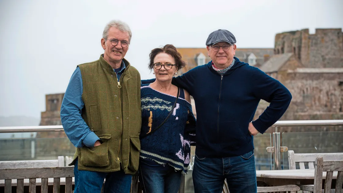 The people involved with the making of the silent film of Toilers of the Sea from the book by Victor Hugo, producers David Shanks, left, Joy Mellins and production designer Eryl Ellis. (Picture by Peter Frankland, 24150918)