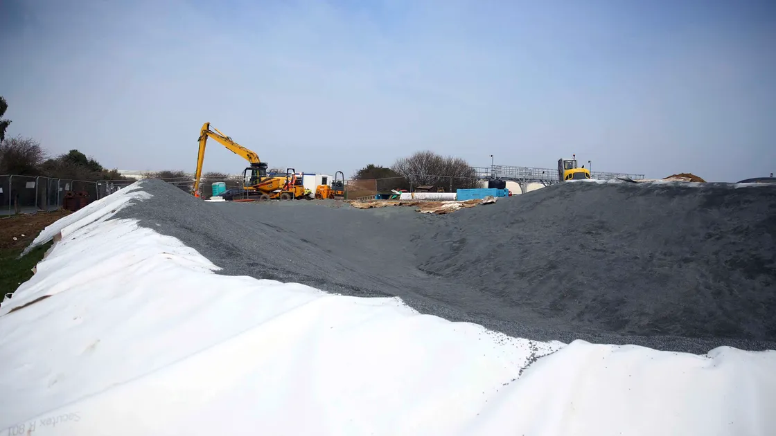 Pfos-infected earth removed from the site of the 1999 plane crash next to Forest Roadr.        (Picture by Peter Frankland, 21599709) 