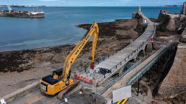 Castle Cornet cut off as demolition of bridge begins