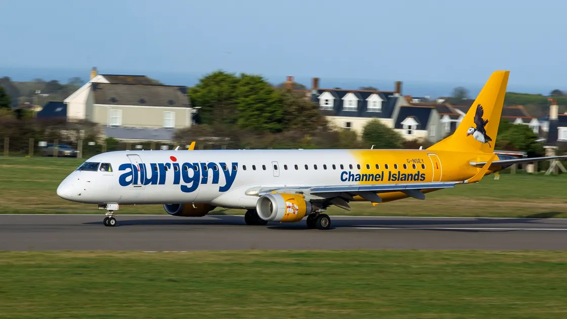 Aurigny's Embraer 195 has been in service since 2014. (Picture by Peter Frankland, 32743215)